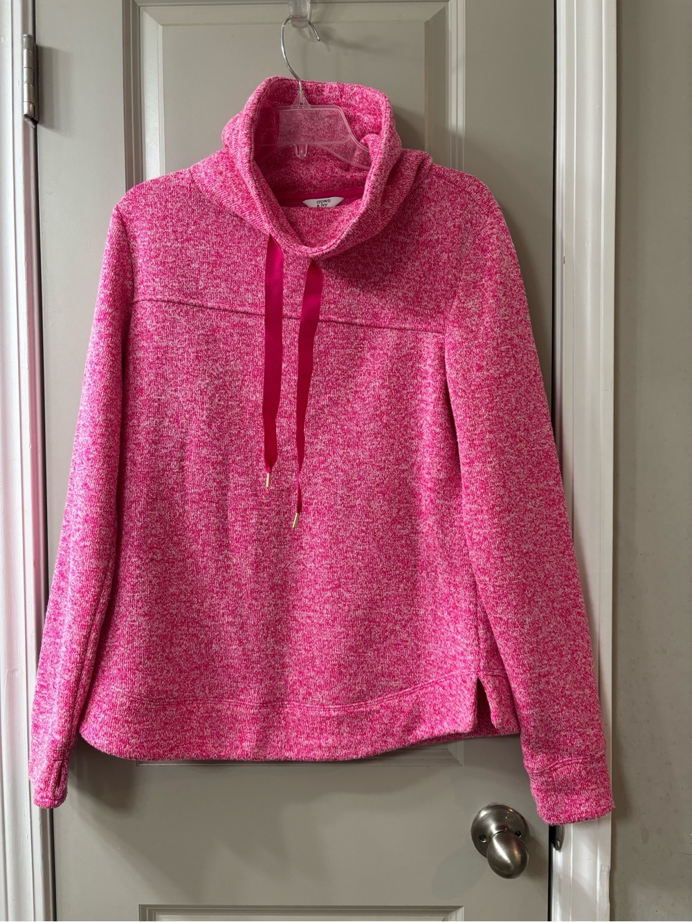 Crown & Ivy Cozy Pink Funnel Neck Pullover Sweater